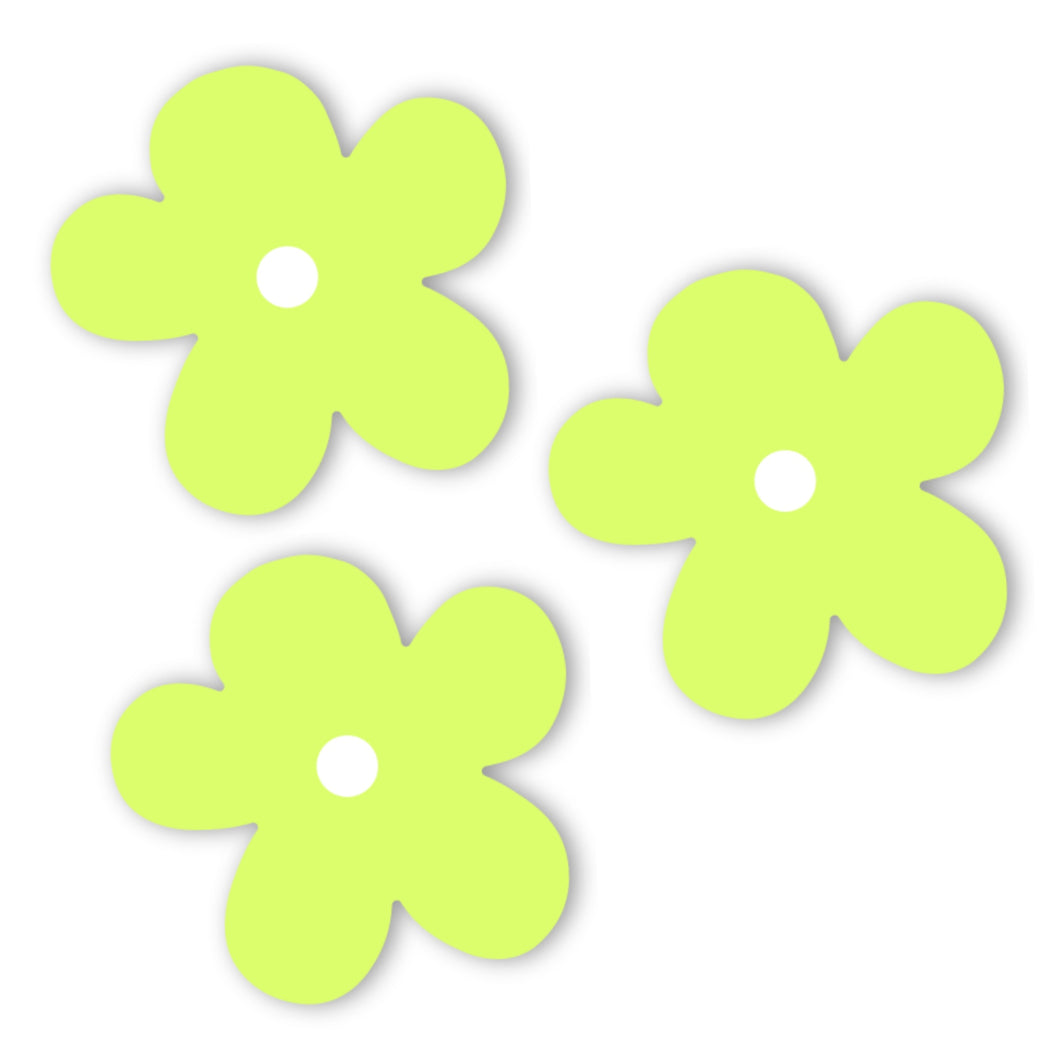 Set Of 3 Green Flower Stickers