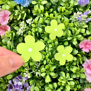 Set Of 3 Green Flower Stickers